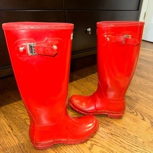 Red Hunter Boots Size 7